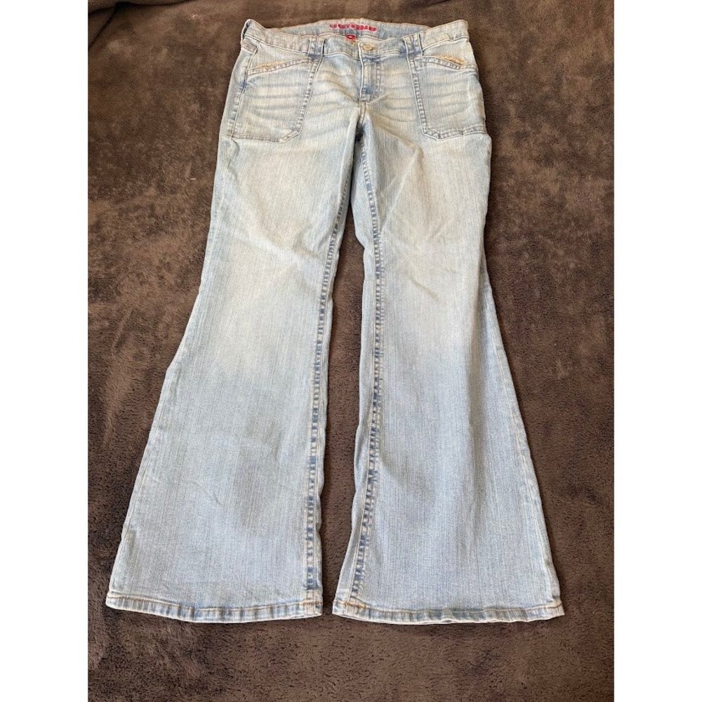 Lucky Brand Light Wash Flare Leg 14 Jeans 36X31 Blue Denim Flap Pockets